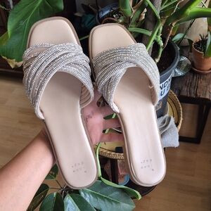 A New Day Rhinestone Strap Slip On Sadals